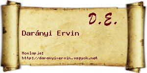 Darányi Ervin névjegykártya
