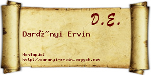 Darányi Ervin névjegykártya