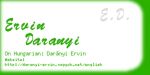 ervin daranyi business card